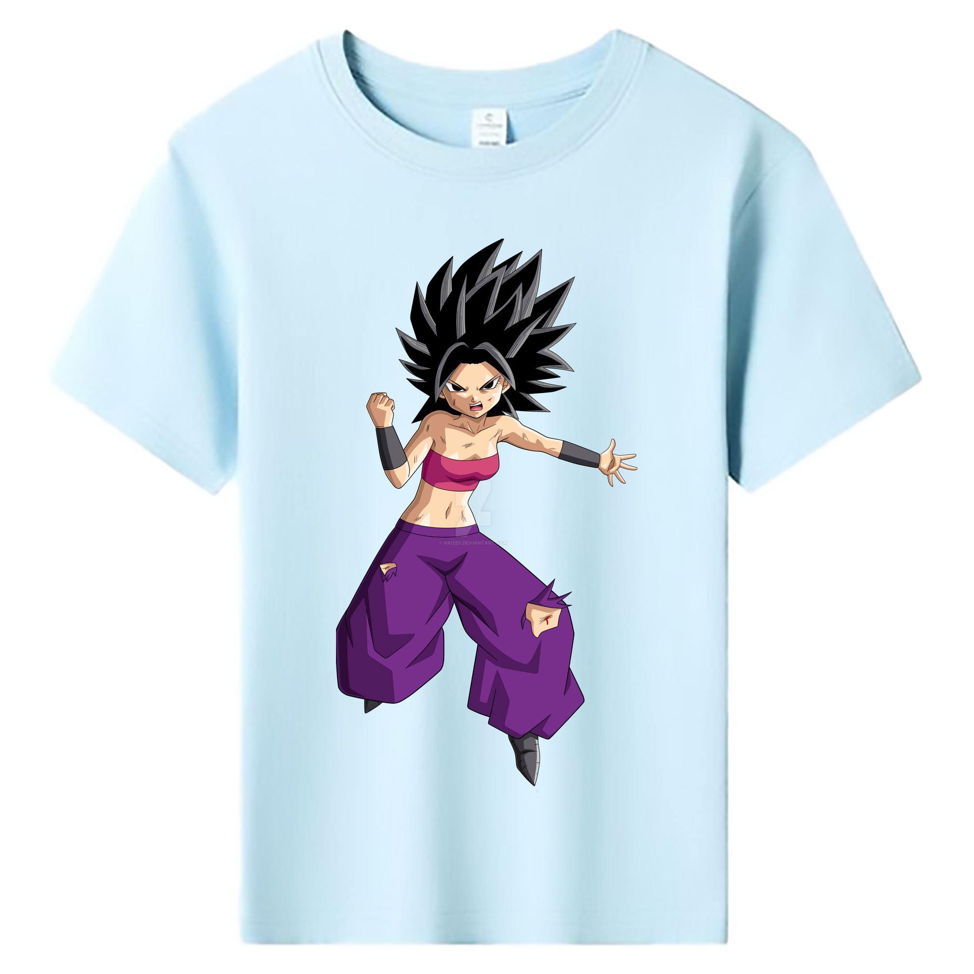 （画像用） ドラゴンボール カリフラ DRAGON BALL Caulifla 綿100％キッズTシャツ（フロントプリント）